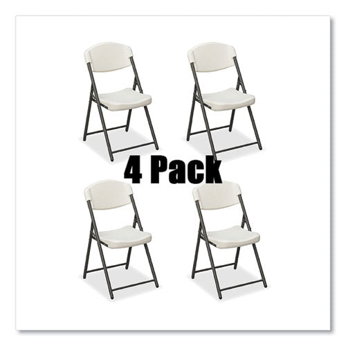 Iceberg Rough N Ready Commercial Folding Chair Supports Up To 350lb 18" Seat Height Platinum Granite Seat/back Black Base 4/pack