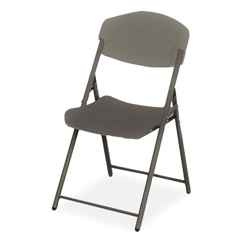 Iceberg Rough N Ready Commercial Folding Chair Supports Up To 350 Lb 18" Seat Height Charcoal Seat/back Charcoal Base 4/pack