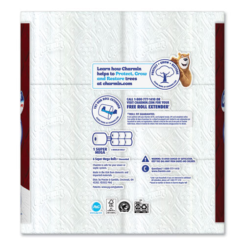 Charmin Ultra Strong Bathroom Tissue Super Mega Rolls Septic Safe 2-ply White 363 Sheet Roll 6 Rolls/pack 3 Packs/Case