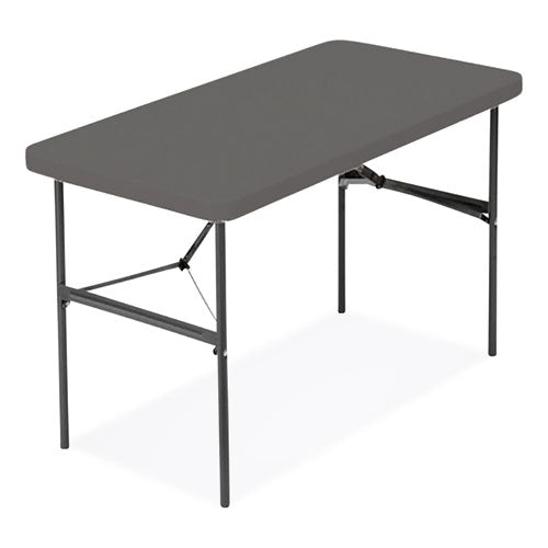 Iceberg Indestructable Commercial Folding Table Rectangular 48"x24"x29" Charcoal Top Charcoal Base/legs