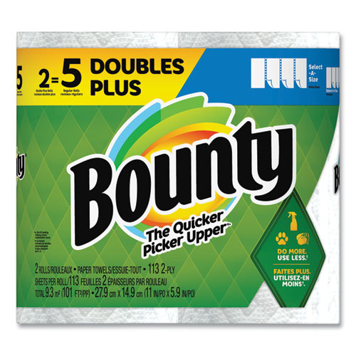 Bounty Select-a-size Kitchen Roll Paper Towels 2-ply White 6x11 113 Sheets/roll 2 Double Plus Rolls/pack 4 Packs/Case