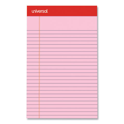 Universal Perforated Ruled Writing Pads Narrow Rule Red Headband 50 Assorted Pastels 5x8 Sheets 6/pack