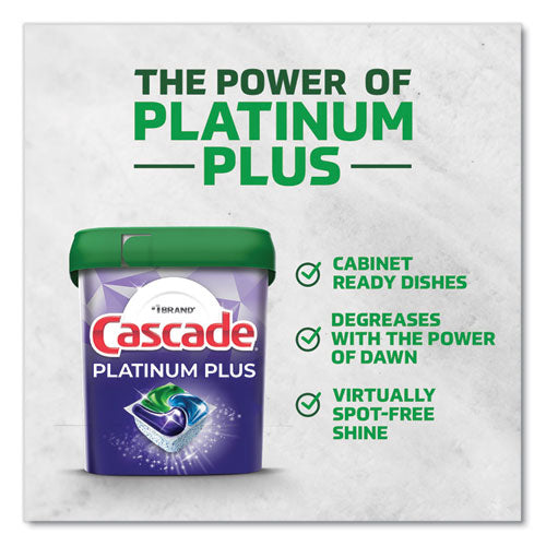 Cascade Platinum Plus Actionpacs Dishwasher Detergent Pods 1.46 Oz Bag 3 Pods/bag 30 Bags/Case