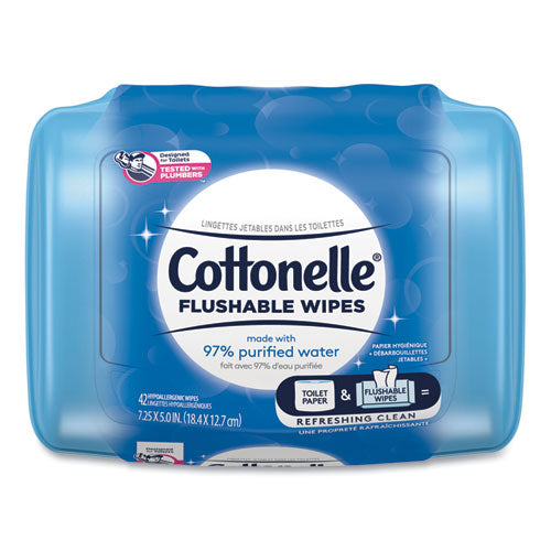 Cottonelle Fresh Care Flushable Cleansing Cloths 1-ply 3.75x5.5 White 42/pack 8 Packs/Case