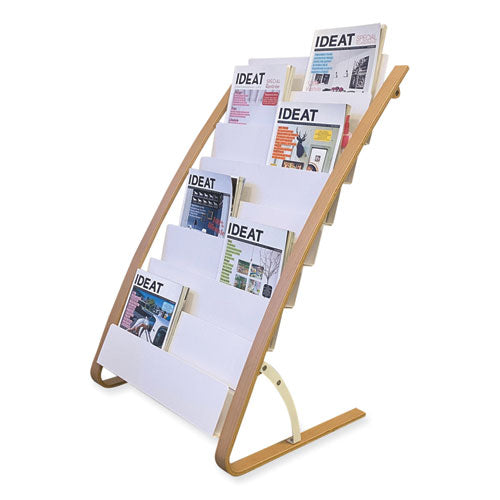 Alba™ Literature Floor Display Rack 22.8x19.69x36.61 White/woodgrain