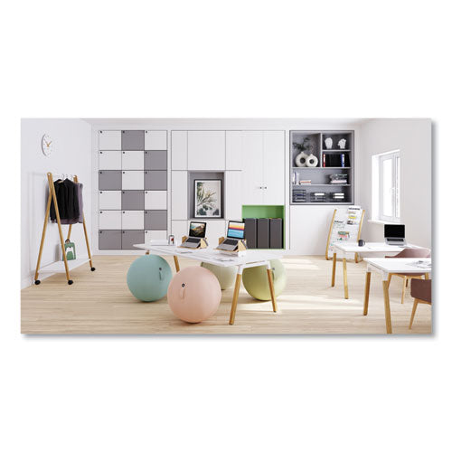 Alba™ Literature Floor Display Rack 22.8x19.69x36.61 White/woodgrain