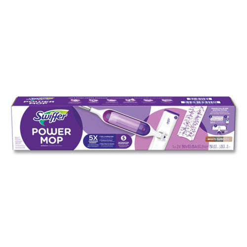 Swiffer Power Mop 15.4x5.3 White/purple Cloth Head 26" Silver Aluminum Handle