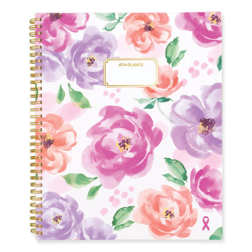 AT-A-GLANCE Badge Floral Weekly/monthly Planner Floral Artwork 11x9.2 White/multicolor Cover 13-month (jan To Jan): 2024 To 2025