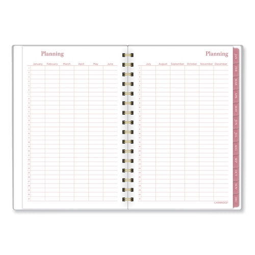 AT-A-GLANCE Thicket Weekly/monthly Planner Floral Artwork 8.5x6.38 Gray/rose/peach Cover 12-month (jan To Dec): 2024