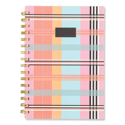 AT-A-GLANCE Cher Weekly/monthly Planner Plaid Artwork 8.5x6.38 Pink/blue/orange Cover 12-month (jan To Dec): 2024