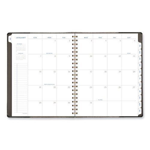 AT-A-GLANCE Signature Collection Black/gray Felt Weekly/monthly Planner 11.25x9.5 Black/gray Cover 13-month (jan To Jan): 2024-2025