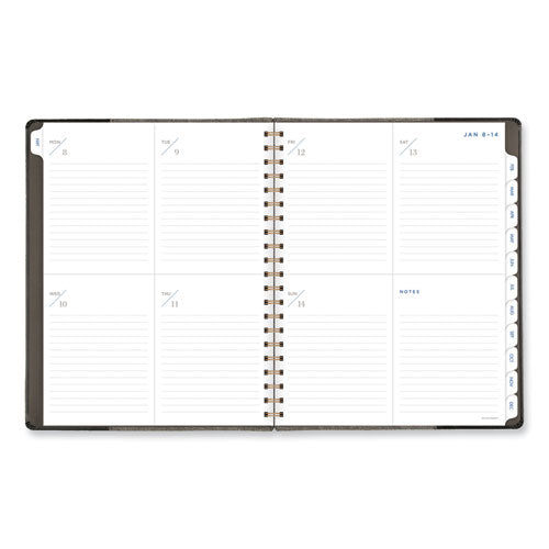 AT-A-GLANCE Signature Collection Black/gray Felt Weekly/monthly Planner 11.25x9.5 Black/gray Cover 13-month (jan To Jan): 2024-2025