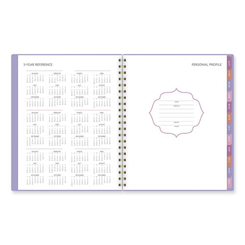 AT-A-GLANCE Badge Geo Weekly/monthly Planner Geometric Artwork 11x9.25 Purple/white/gold Cover 13-month (jan To Jan): 2024 To 2025