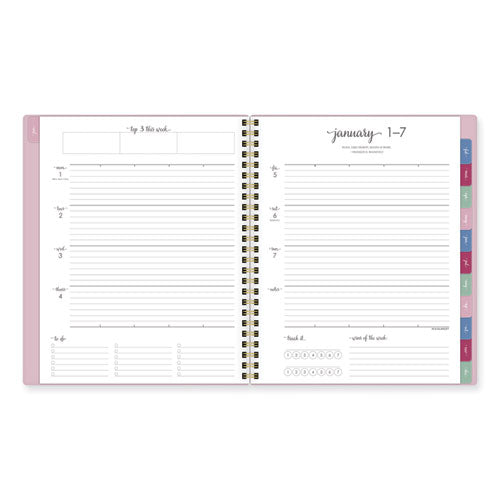 AT-A-GLANCE Harmony Weekly/monthly Poly Planner 8.81x7.88 Pink Cover 13-month (jan To Jan): 2024 To 2025