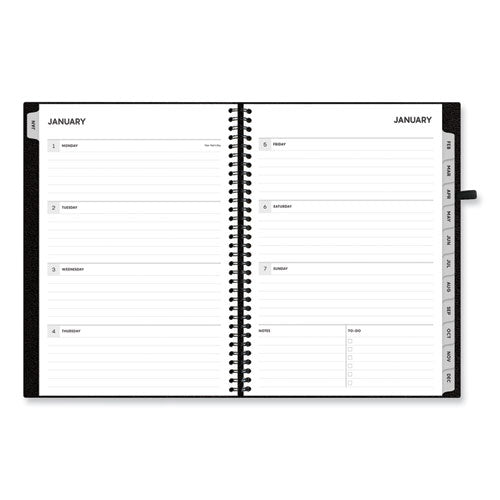 Blue Sky Aligned Weekly/monthly Notes Planner 8x5 Black Cover 12-month (jan To Dec): 2024