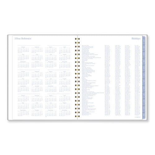 AT-A-GLANCE Elena Weekly/monthly Planner Palm Leaves Artwork 11x9.25 Blue/white Cover 12-month (jan To Dec): 2024