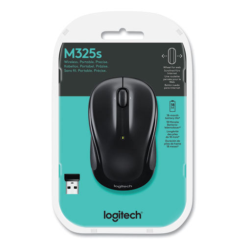 Logitech M325s Wireless Mouse 2.4 Ghz Frequency 32.8 Ft Wireless Range Left/right Hand Use Black
