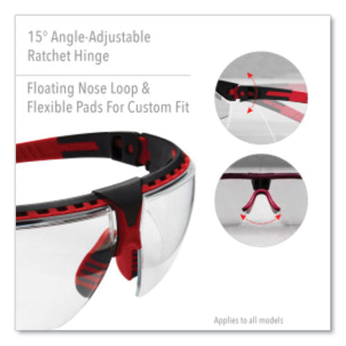 Honeywell Uvex™ Avatar Safety Glasses Red/black Polycarbonate Frame Clear Polycarbonate Lens