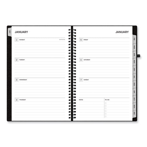 Blue Sky Aligned Weekly/monthly Planner 8x5 Black Cover 12-month (jan To Dec): 2024