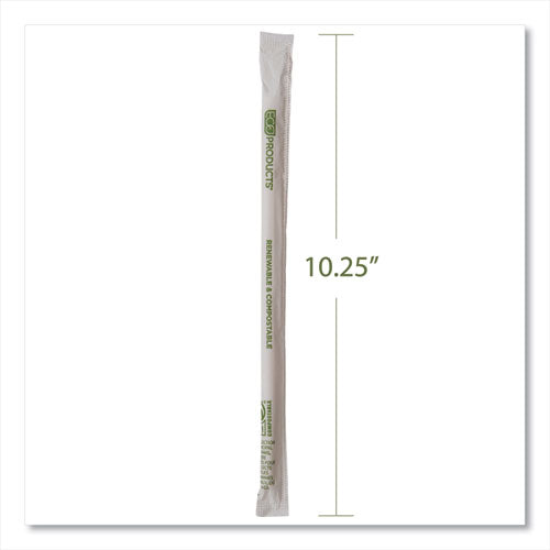 Eco-Products Renewable And Compostable Pha Straws 10.25" Natural White 1250/Case
