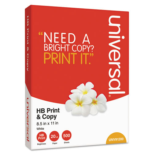 Universal Multipurpose Paper 96 Bright 20 Lb Bond Weight 8.5x11 White 500 Sheets/ream 10 Reams/Case