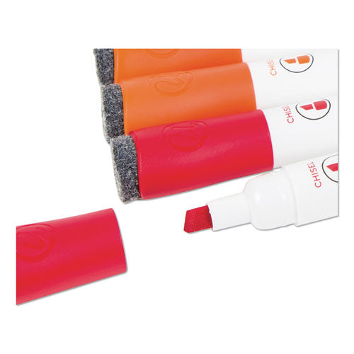 U Brands Chisel Tip Low-odor Dry-erase Markers With Erasers Broad Chisel Tip Assorted Colors 24/pack