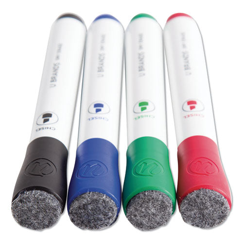 U Brands Chisel Tip Low-odor Dry-erase Markers With Erasers Broad Chisel Tip Assorted Colors 12/pack