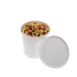 Royal 12 oz. White Paper Food Container And Lid Combo-250 Each-1/Case