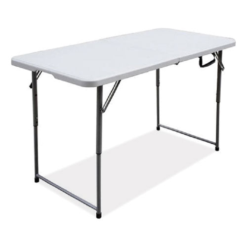 Iceberg Bifold Resin Folding Table Rectangular 48"x23.6"x29.1" White Granite Top Gray Base/legs 2/pack