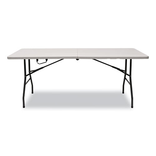 Iceberg Bifold Resin Folding Table Rectangular 70.9"x29.1"x30" White Granite Top Gray Base/legs 2/pack