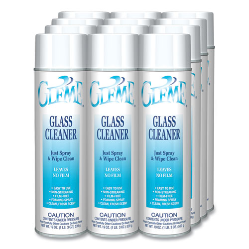Claire Gleme Glass Cleaner Fresh Scent 19 Oz Aerosol Spray Dozen