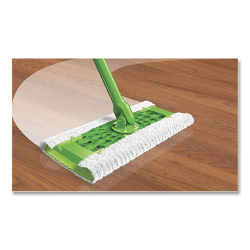 Swiffer Sweeper Mop 10x4.8 White Cloth Head 46" Silver/green Aluminum/plastic Handle