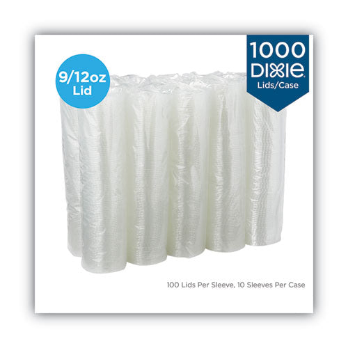Dixie Cold Drink Cup Lids Fits 9 Oz To 12 Oz Plastic Cold Cups Clear 100/sleeve 10 Sleeves/Case