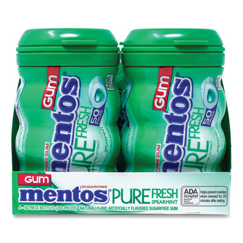 Mentos Pure Fresh Gum Variety Pack Fresh Mint/spearmint 50 Pieces/bottle 8 Bottles/Case Ships In 1-3 Business Days