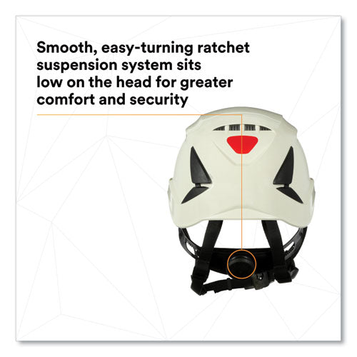 3M™ Securefit X5000 Series Safety Helmet Vented 6-point Pressure Diffusion Ratchet Suspension White