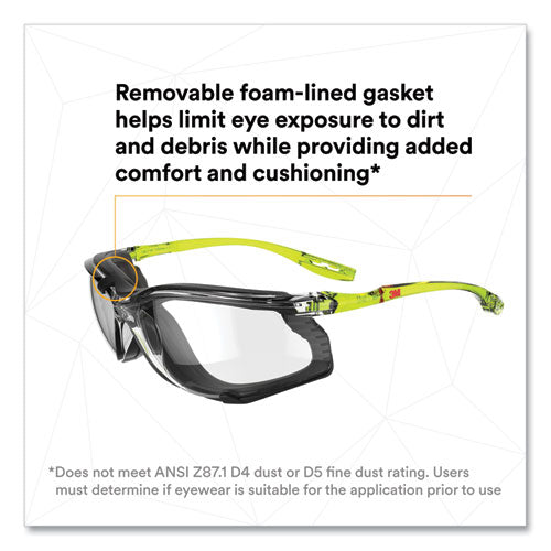 3M™ Solus Ccs Series Protective Eyewear Green Plastic Frame Clear Polycarbonate Lens