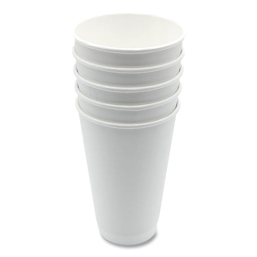 Boardwalk Paper Hot Cups Double-walled 16 Oz White 500/Case