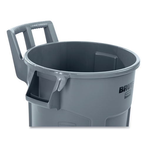Rubbermaid Commercial Vented Wheeled Brute Container 32 Gal Plastic Gray