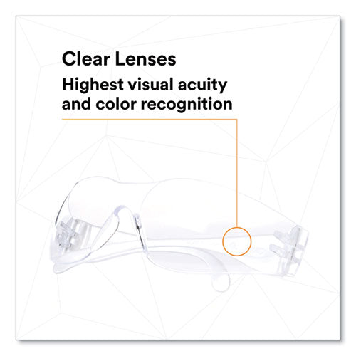 3M™ Virtua Protective Eyewear Clear Polycarbonate Frame Clear Polycarbonate Lens