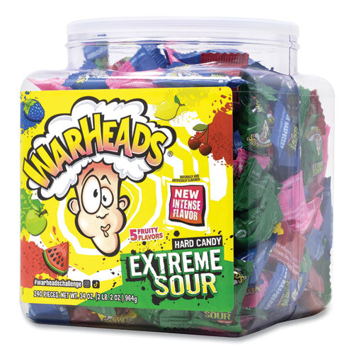 WARHEADS Xtreme Sour Hard Candy Assorted Flavors 34 Oz Tub Ships In 1-3 Business Days