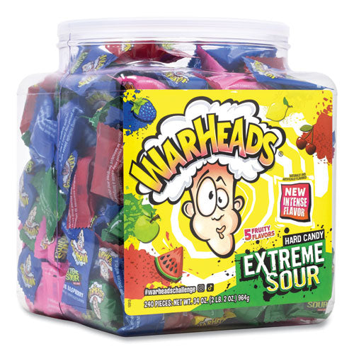 WARHEADS Xtreme Sour Hard Candy Assorted Flavors 34 Oz Tub Ships In 1-3 Business Days
