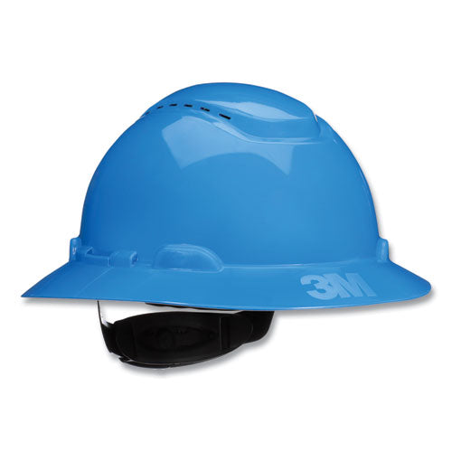 3M™ Securefit H-series Hard Hats H-800 Vented Hat With Uv Indicator 4-point Pressure Diffusion Ratchet Suspension Blue