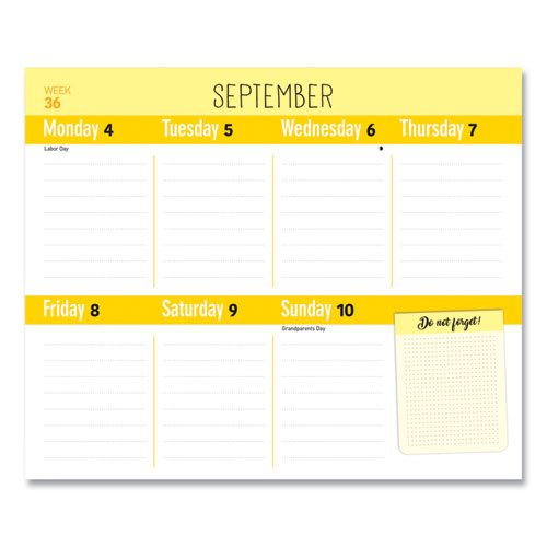 Blueline Fridge Planner Magnetized Weekly Calendar With Pads + Pencil 12x12.5 White/yellow Sheets 16-month (sept-dec): 2024-2025