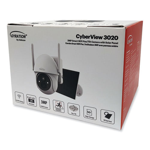 Gyration Cyberview 3020 3mp Smart Wifi Pan/tilt Camera With Solar Panel 2304x1296 Pixels