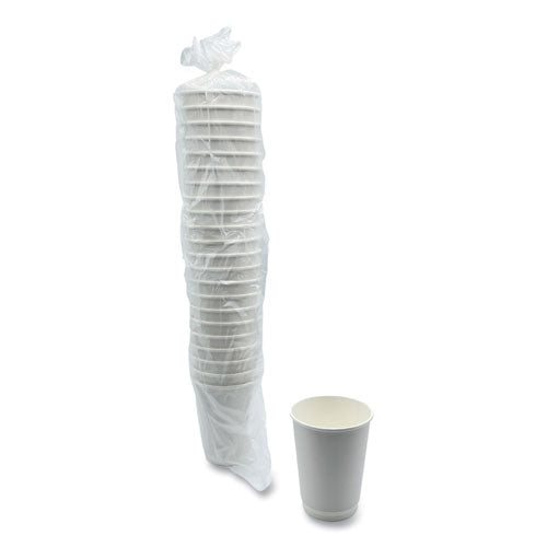 Boardwalk Paper Hot Cups Double-walled 12 Oz White 500/Case