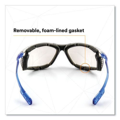 3M™ Ccs Protective Eyewear With Foam Gasket Blue Plastic Frame Clear Polycarbonate Lens