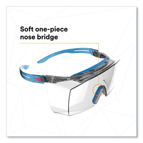 3M™ Securefit Protective Eyewear 3700 Otg Series Blue Plastic Frame Clean Polycarbonate Lens