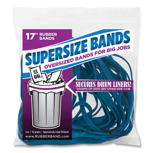 Alliance Supersize Bands 0.25"x17" 4060 Psi Max Elasticity Blue 12/pack