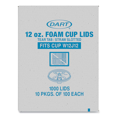 Dart Lids For Foam Cups And Containers Fits 12 Oz Cups Translucent 1000/Case