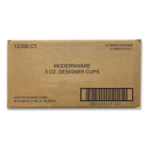 AJM Packaging Corporation Heavy Duty Cold Cups 3 Oz Modernware Design 2400/Case